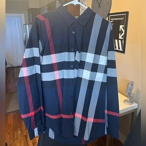 Burberry Somerton Plaid Button-Up Shirt XXL
